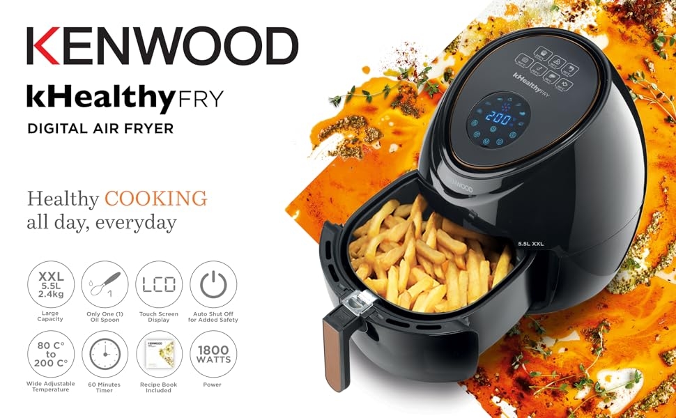 Kenwood 5.5L Digital Air Fryer – HFP50.000BK