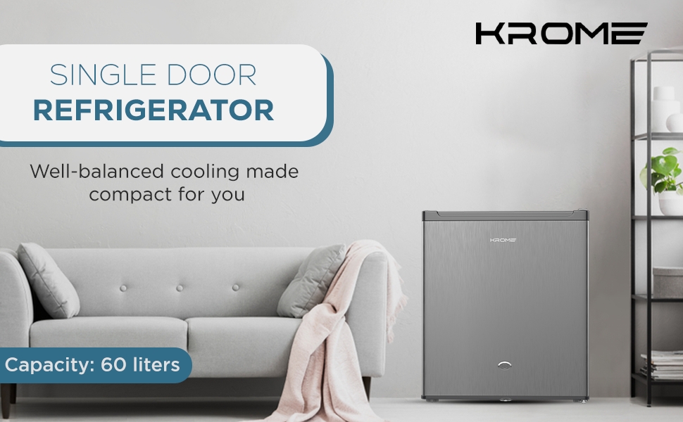 Krome 60L Single Door Compact Refrigerator - ‎KR-RDC60H
