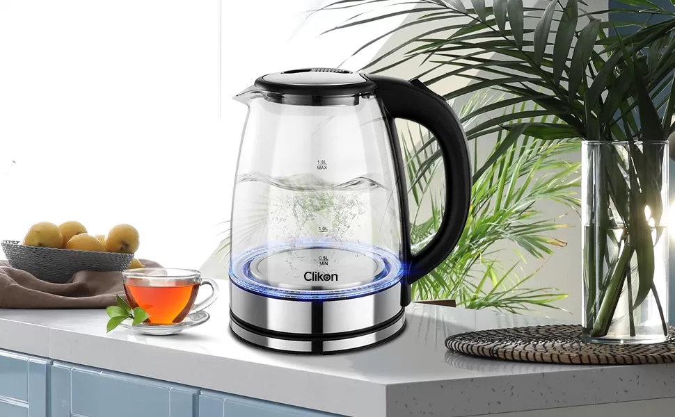 Clikon 1.8L Glass Cordless Electric Kettle