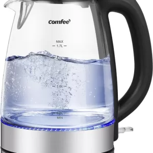 COMFEE' 1.7L Glass Electric Kettle